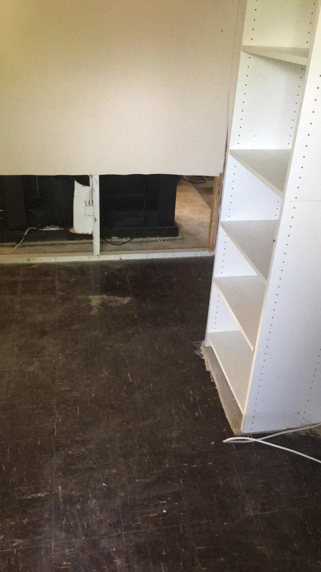 Drywall removed due to sewage damage Owings Mils Maryland 